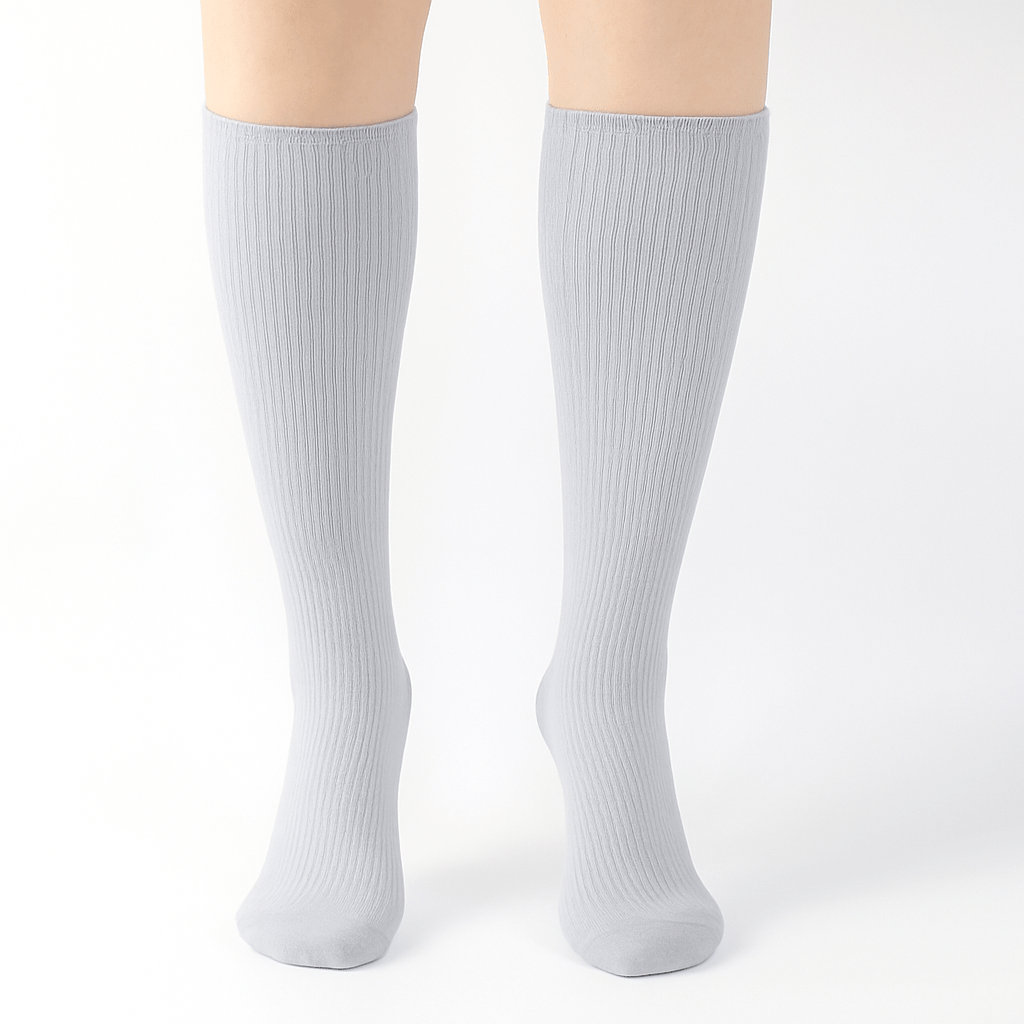 Stödstrumpa Bomull Ljusgrå - Rehlex