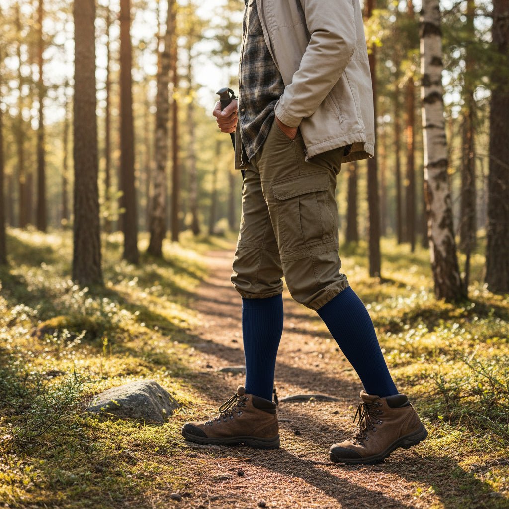 Stödstrumpa Bomull Marinblå